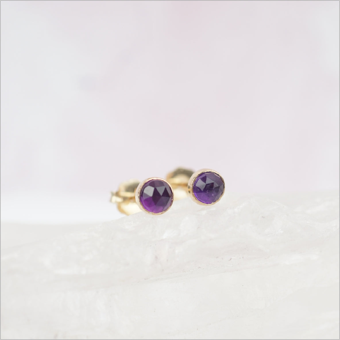 Amethyst Stud Earrings