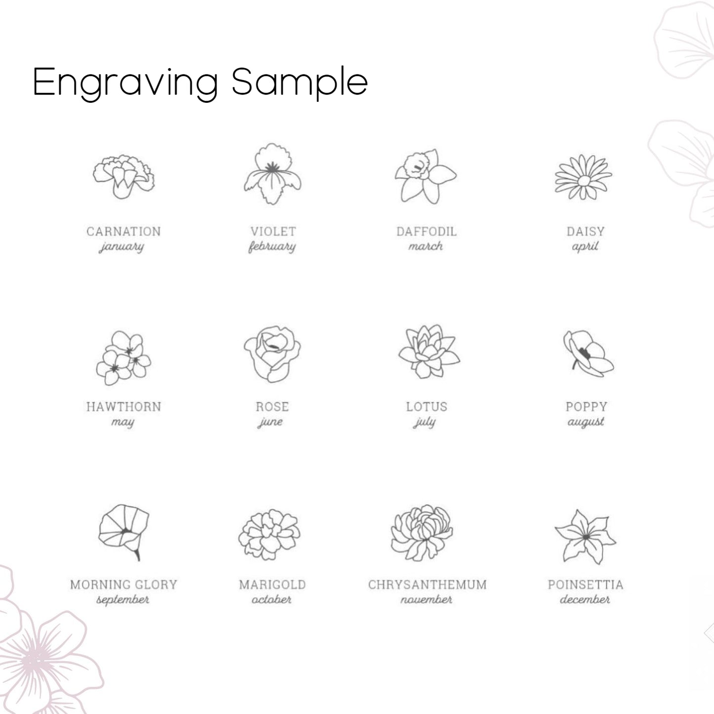 Birth flower Necklace - Birthflower Jewelry - Floral Necklace