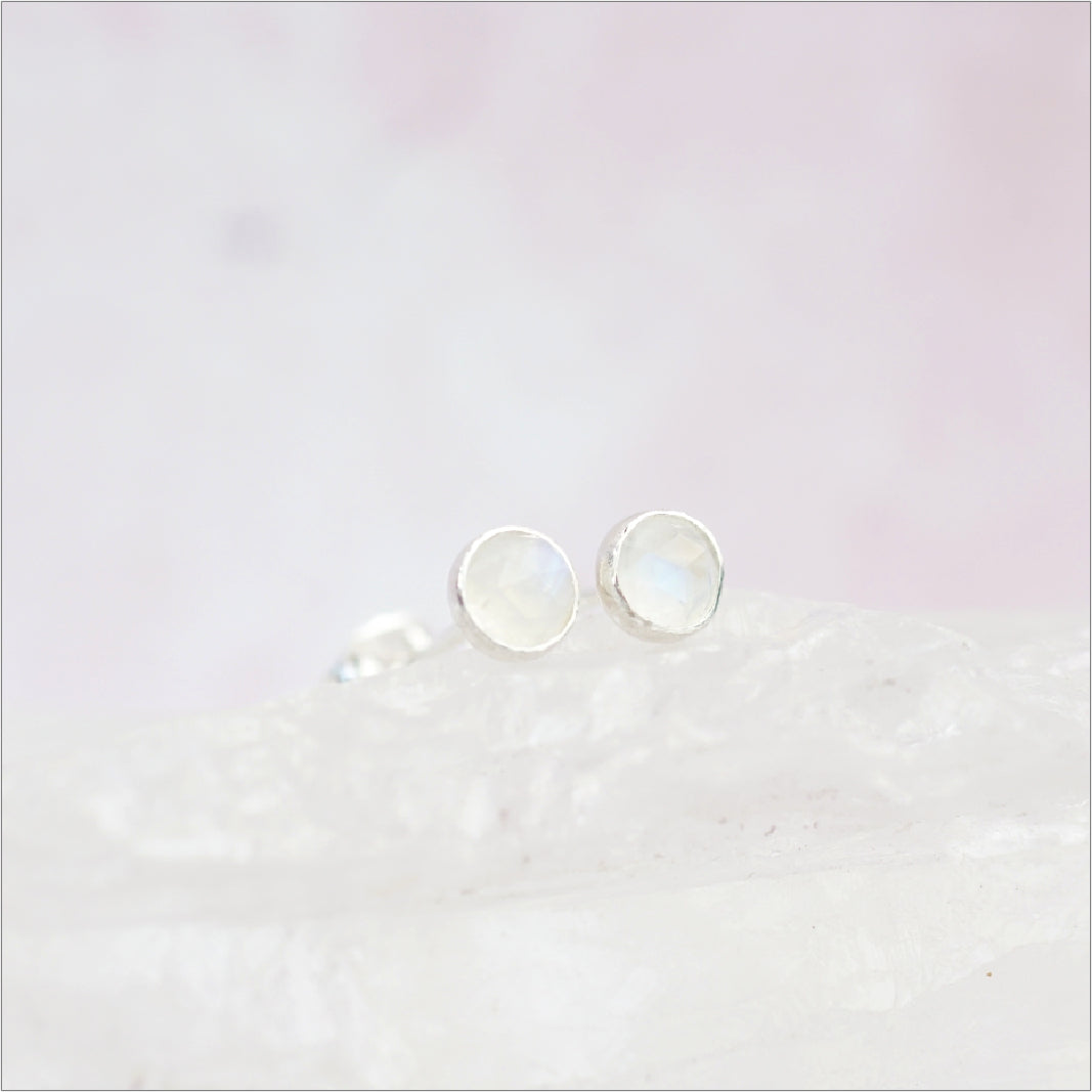 Sterling Silver Birthstone Stud Earrings - Crystal Stud Earrings
