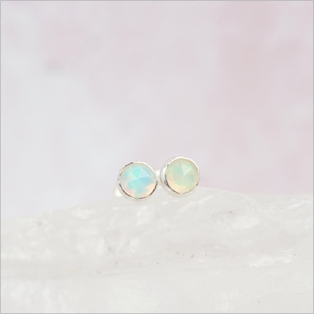 Sterling Silver Birthstone Stud Earrings - Crystal Stud Earrings