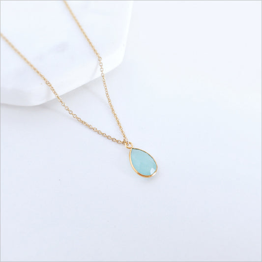 Aqua Chalcedony Necklace