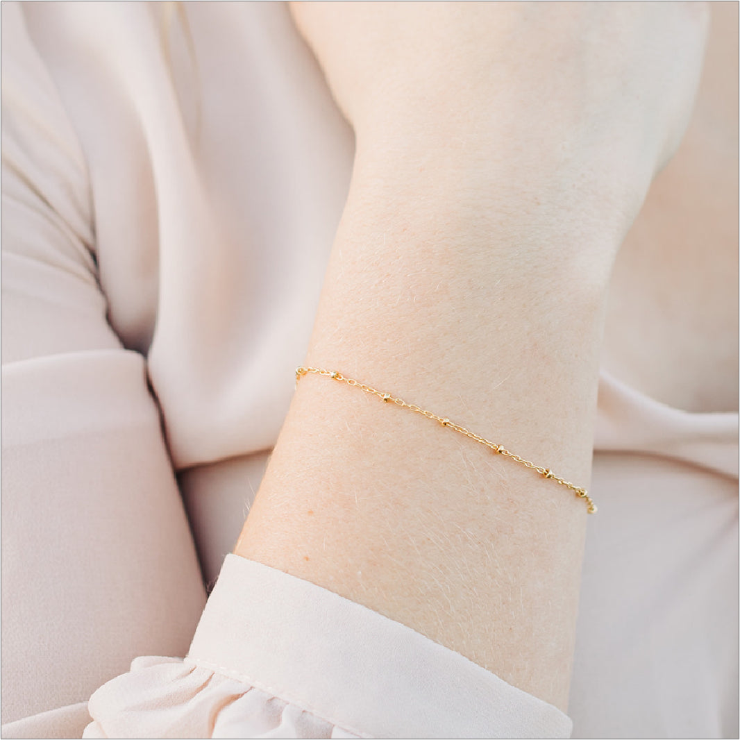 Gold Chain Bracelet Modeled