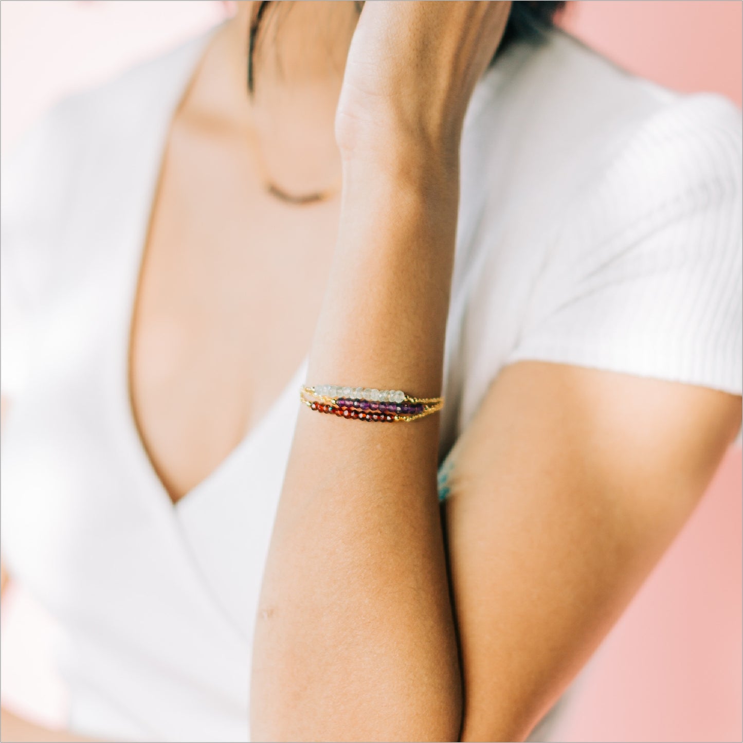 Birthstone Bracelet Modeled