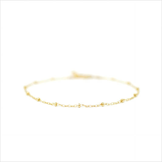 Gold Ball Chain Bracelet Modeled