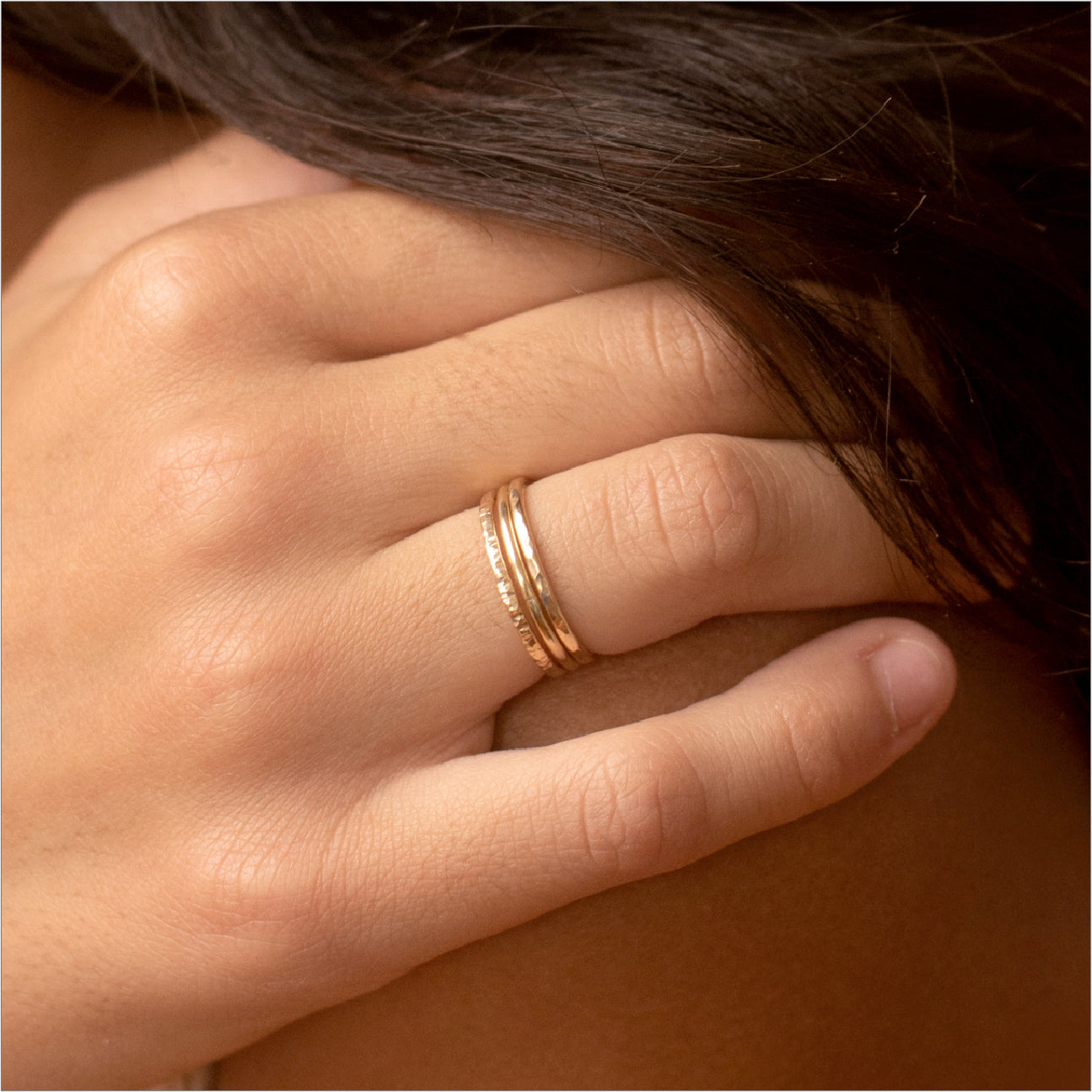 Gold Filled Stacking Rings Modeled