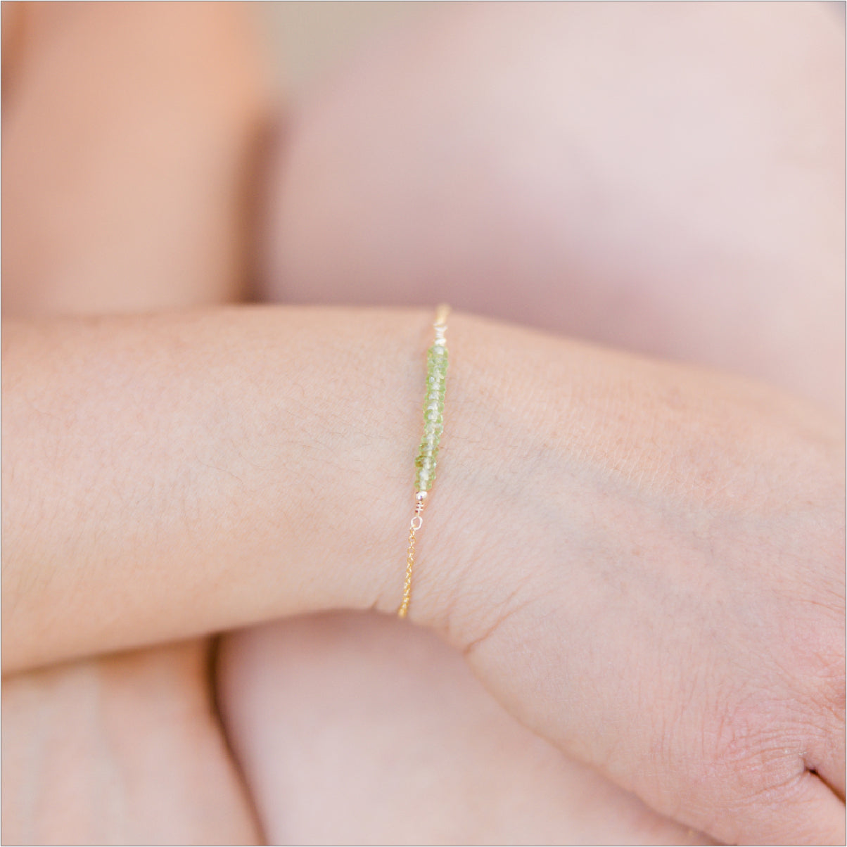 Peridot Bracelet Modeled