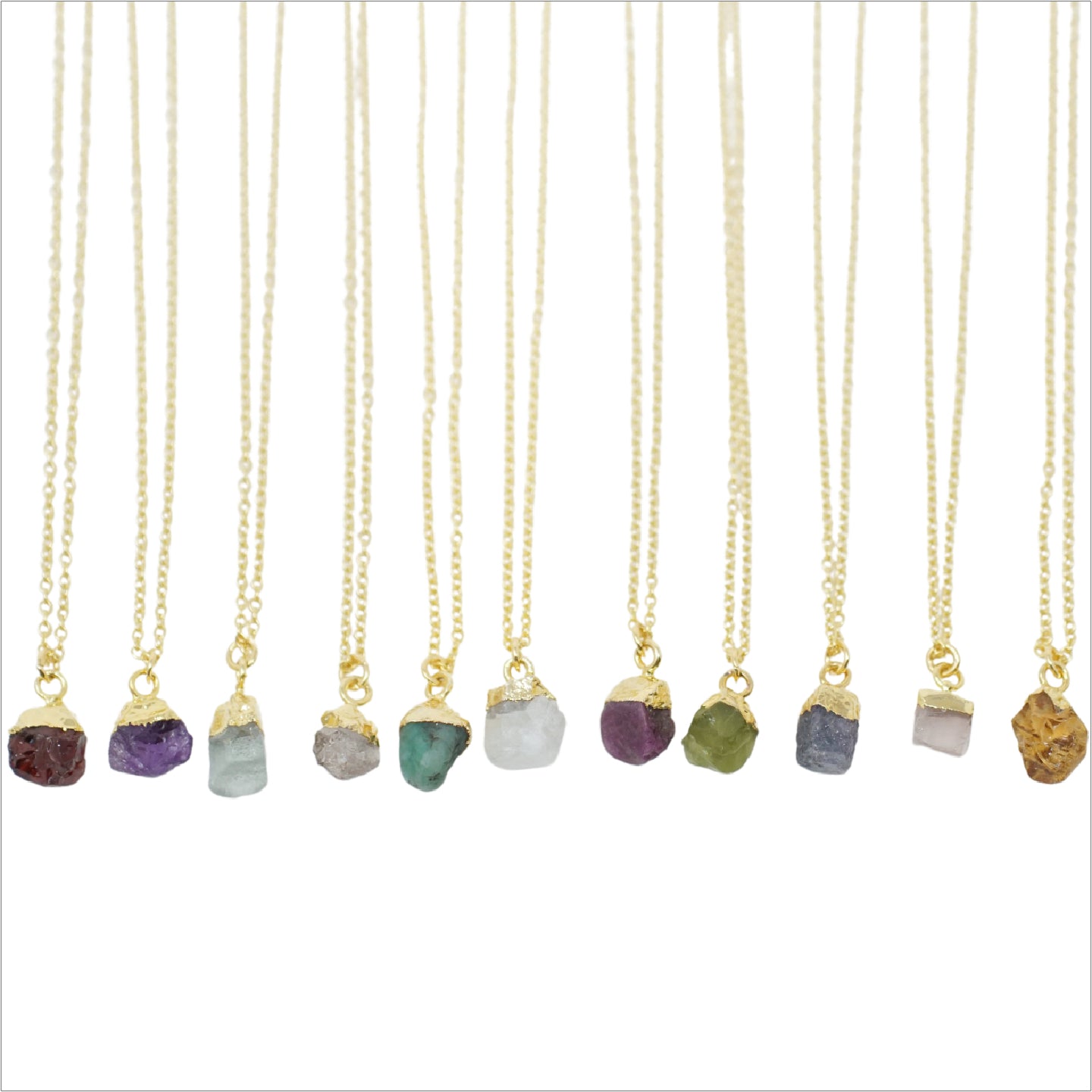 Raw Crystal Necklace - Birthstone Necklace