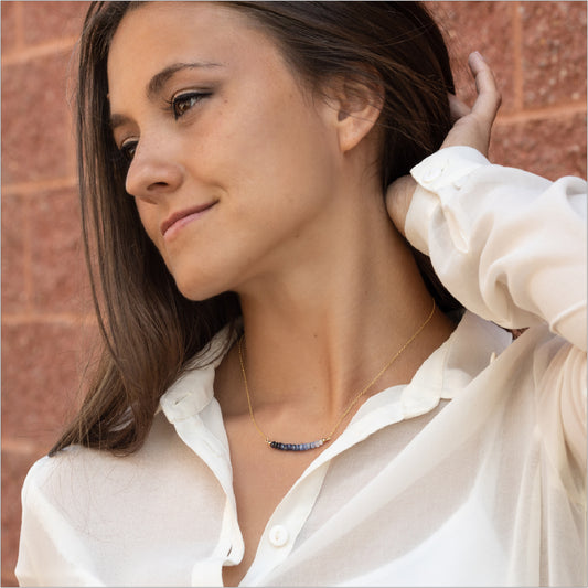 Sapphire Necklace Modeled