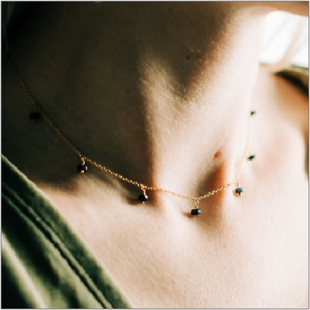 Sapphire Necklace Modeled