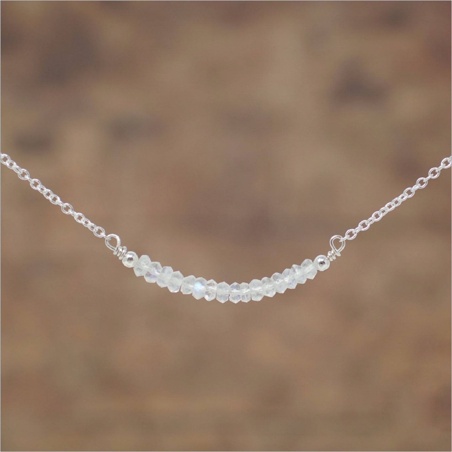Sterling Silver Rainbow Moonstone Necklace