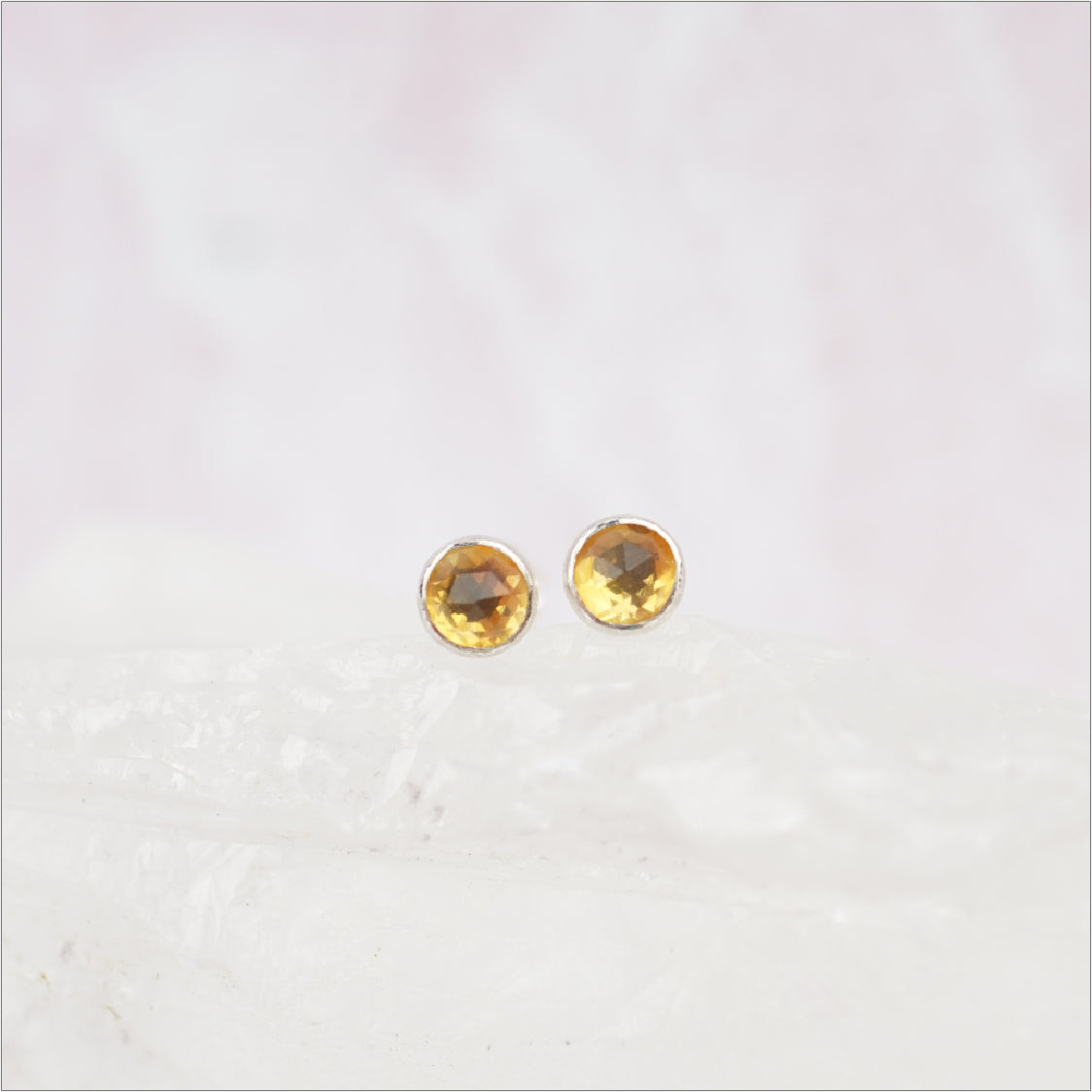 Sterling Silver Citrine Stud Earrings