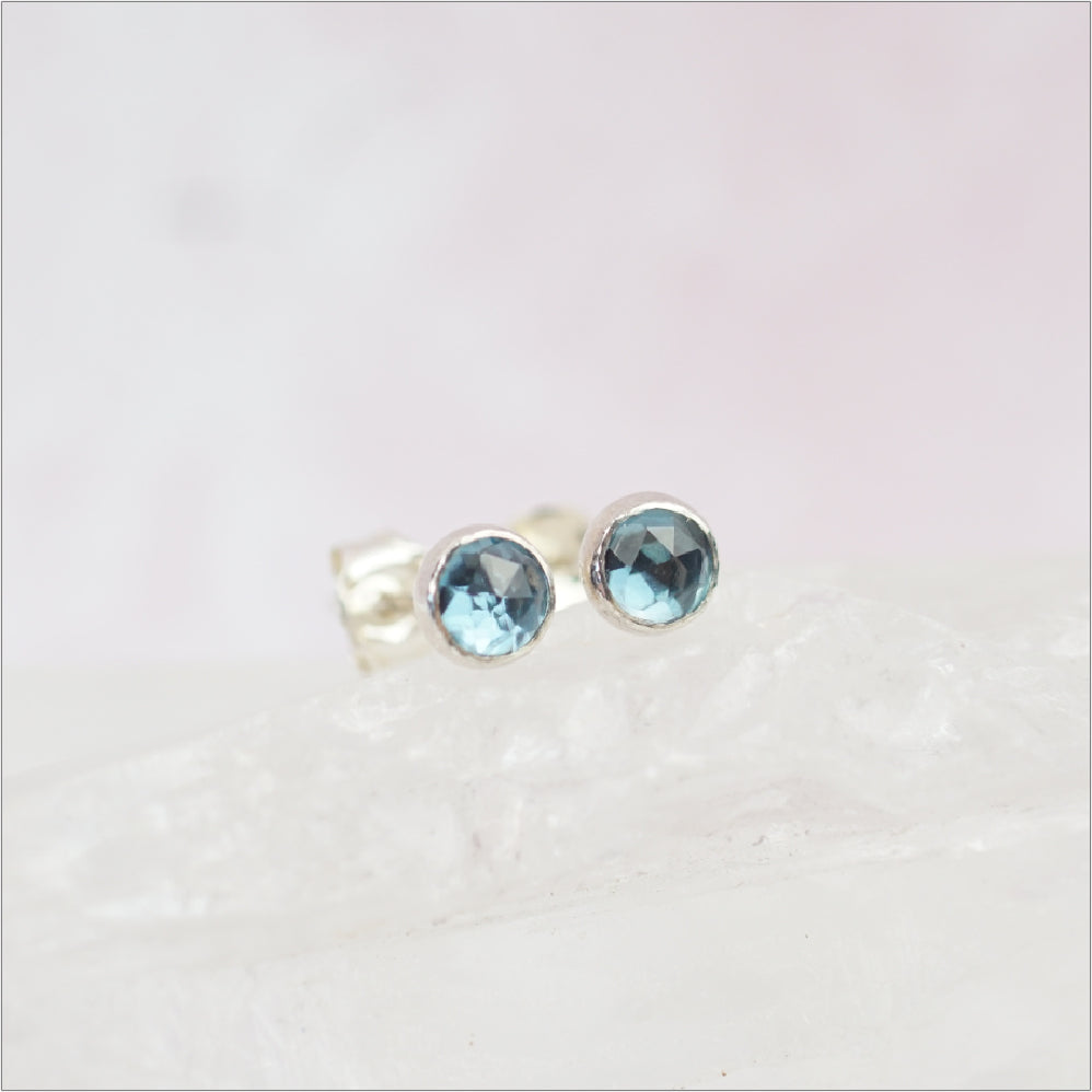 Sterling Silver London Blue Topaz Stud Earrings