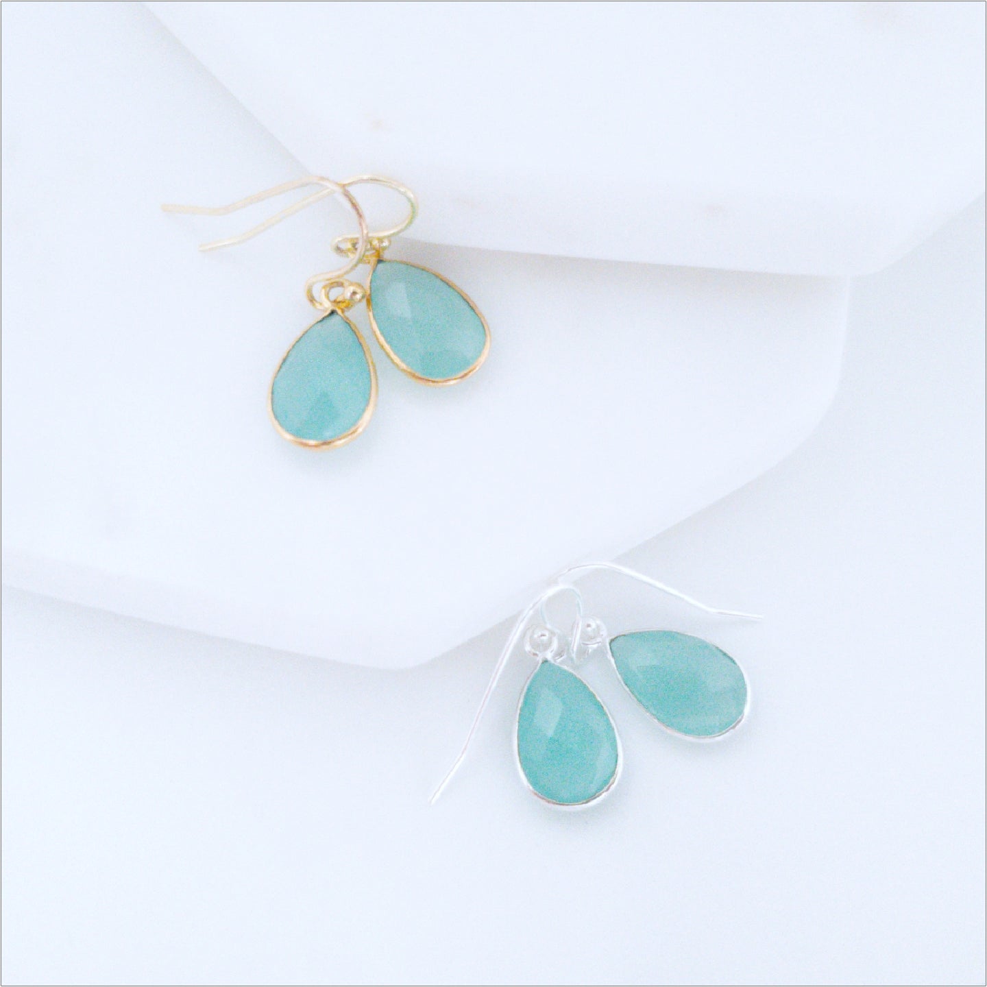 Aqua Chalcedony Earrings