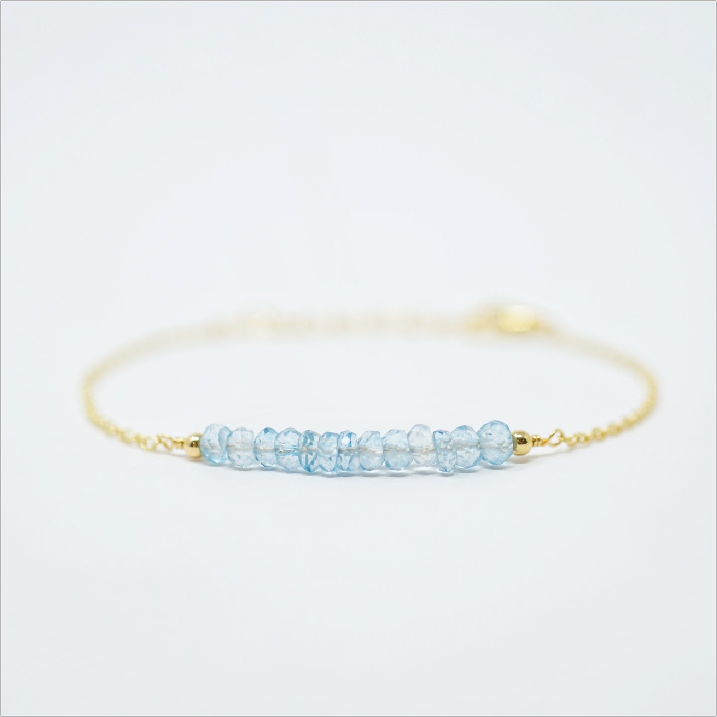 Blue Topaz Bar Bracelet - December Birthstone Bracelet