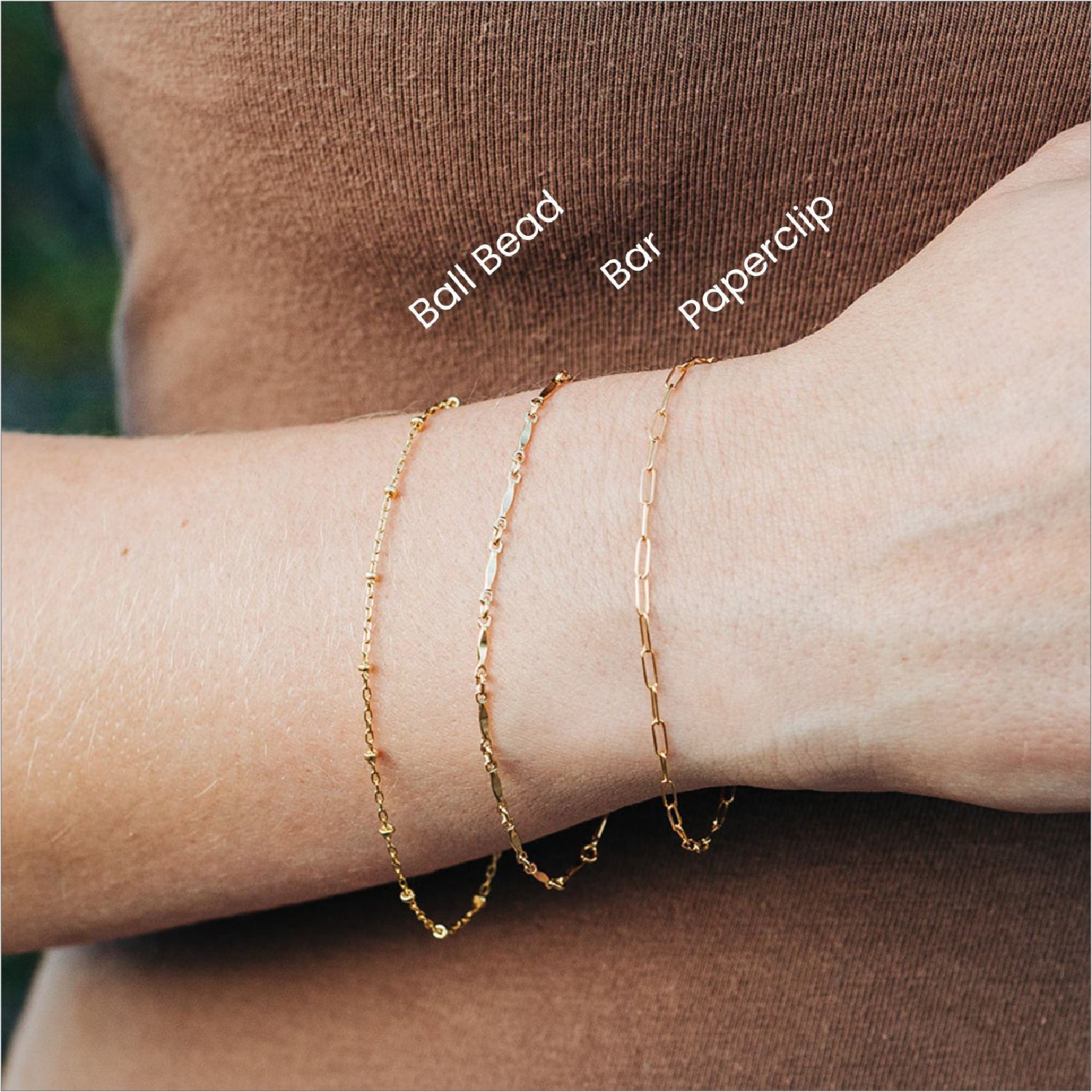 Bijou Gold Dainty Duo Solitaire Bracelet - Waterproof Jewelry