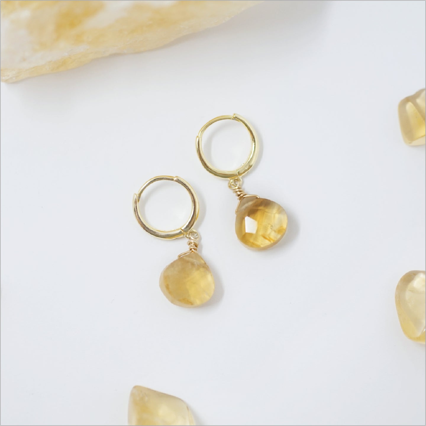 Citrine Hoop Earrings