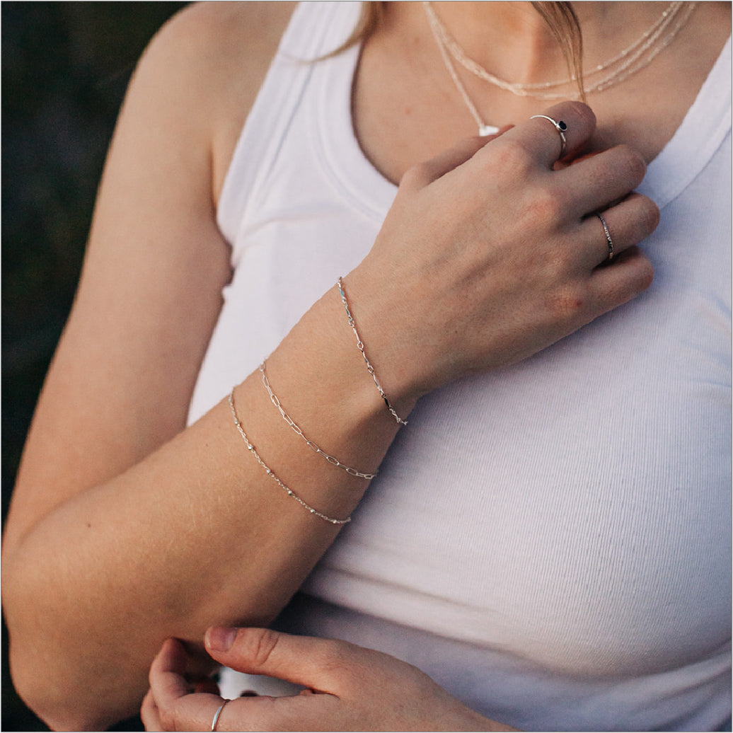 Dainty Bracelets Modeled