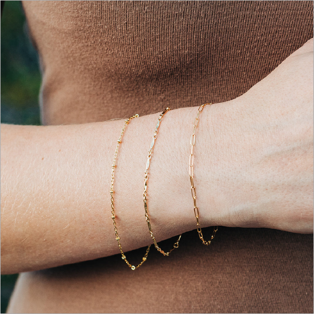 Gold Beaded Chain Bracelets Set for Women 15K Real Gold Plated Dainty Thin  Gold Chain Link Bracelet Stack Adjustable Gold Bracelets Jewelry for Women  Trendy - Style 2 - Walmart.com
