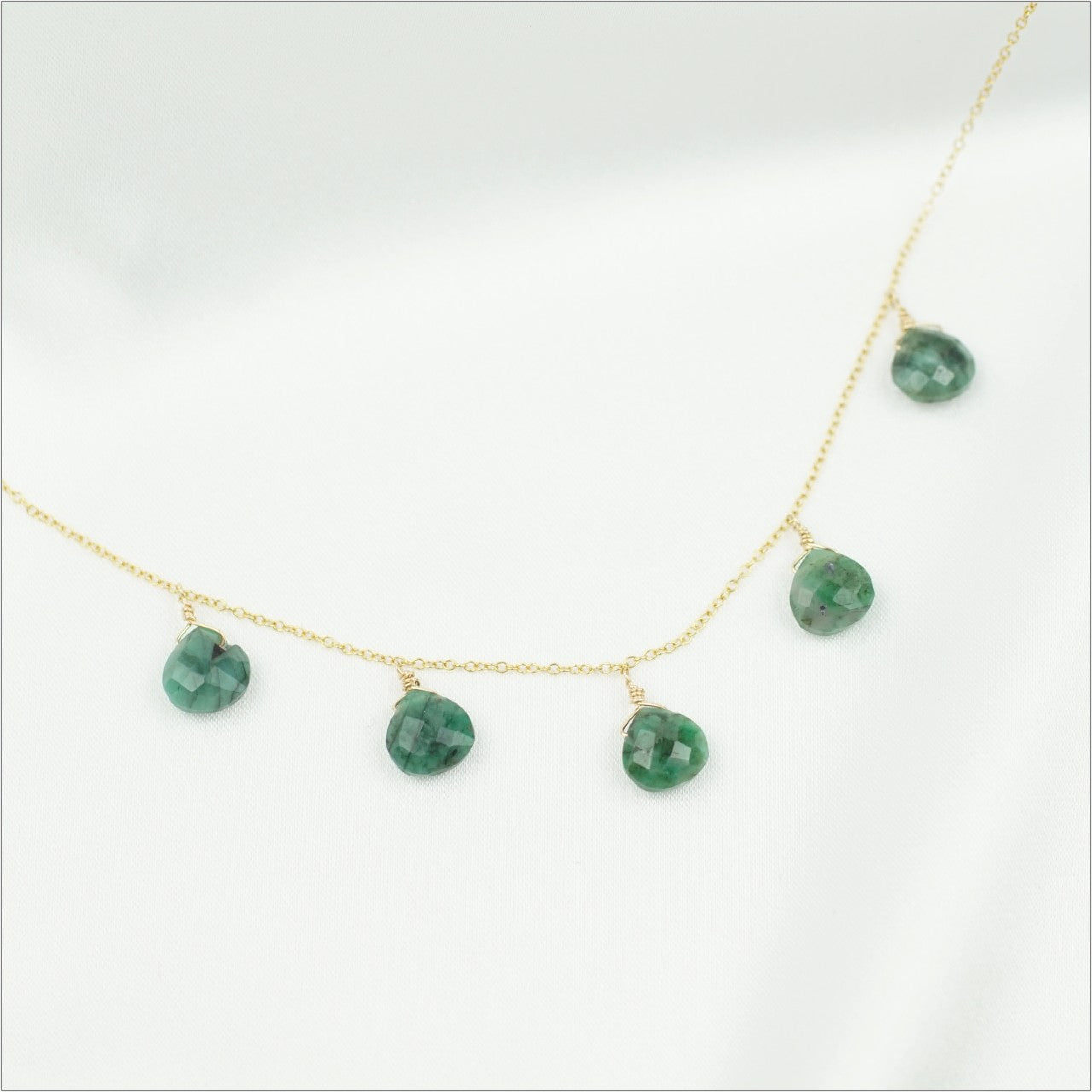 5 Emerald Stone Necklace