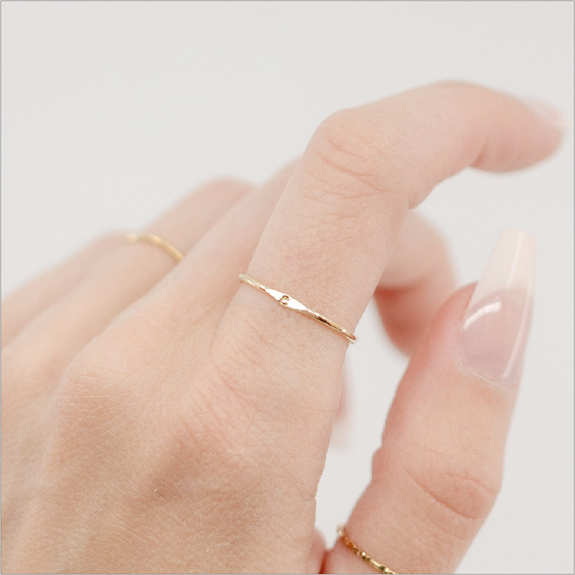 Gold Letter Ring Modeled