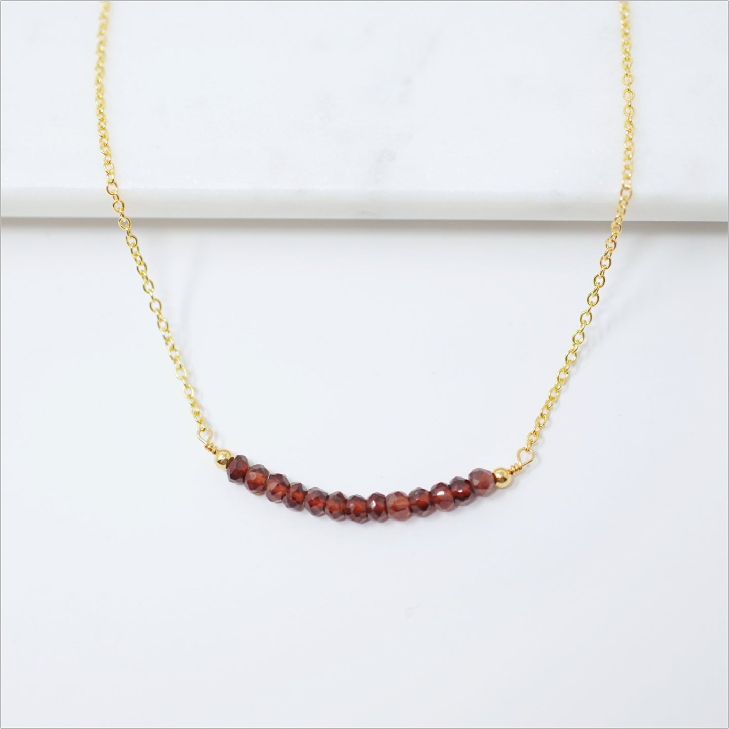 Garnet Bar Necklace