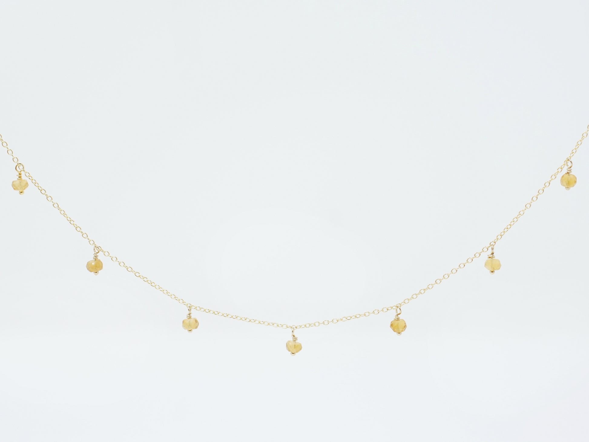 Gold Citrine Choker Necklace