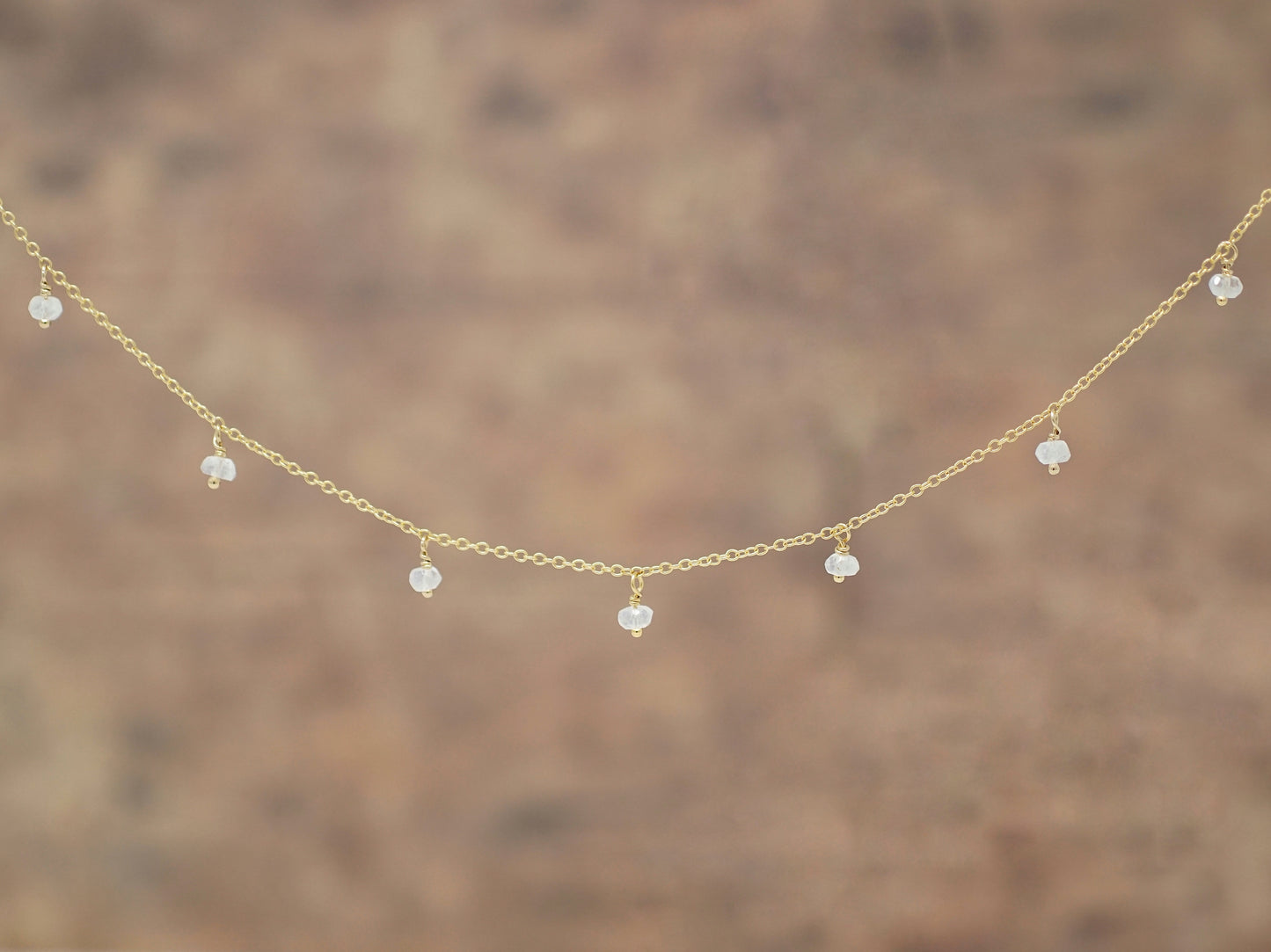 Gold Moonstone Choker Necklace