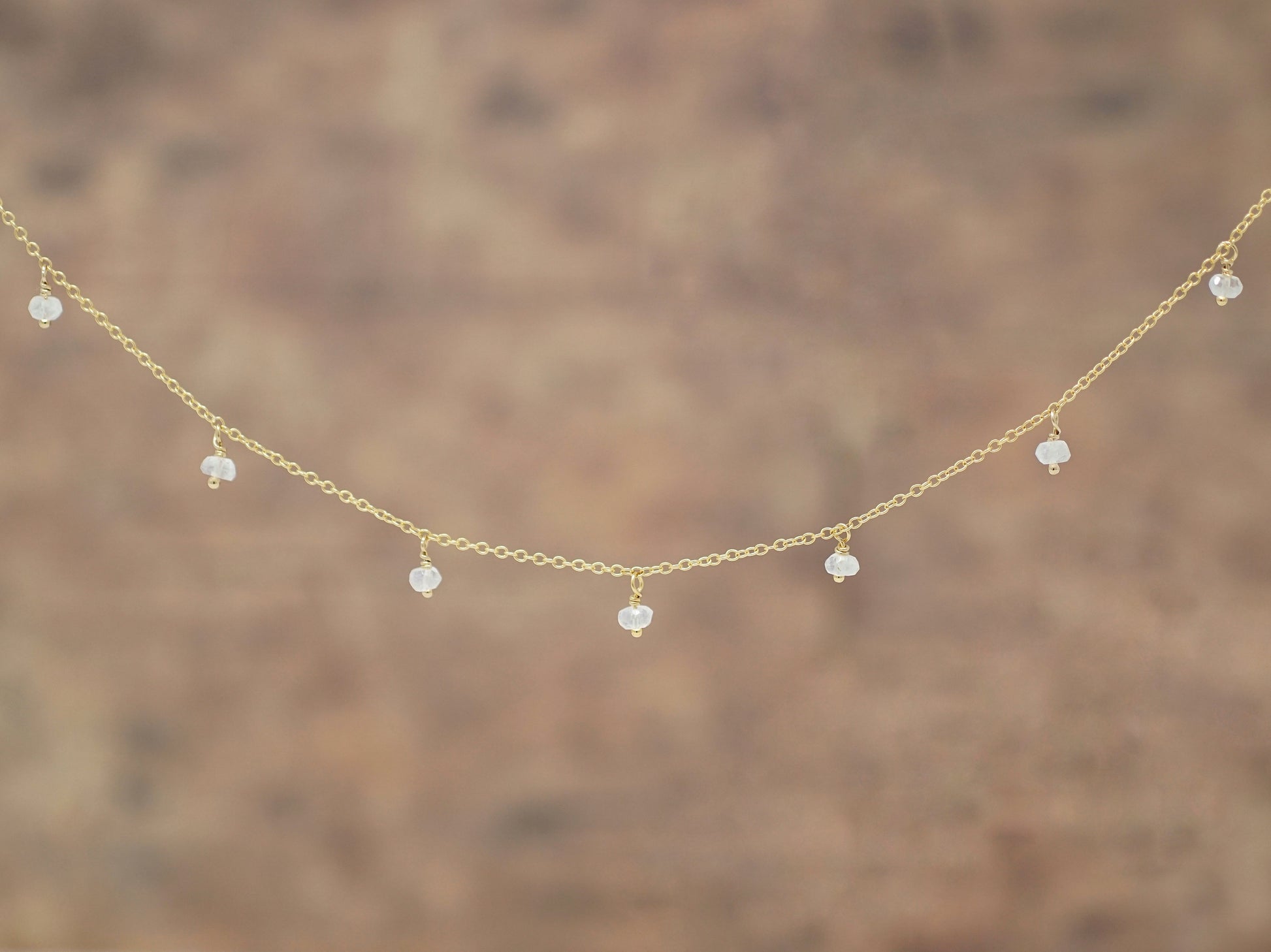 Gold Moonstone Choker Necklace