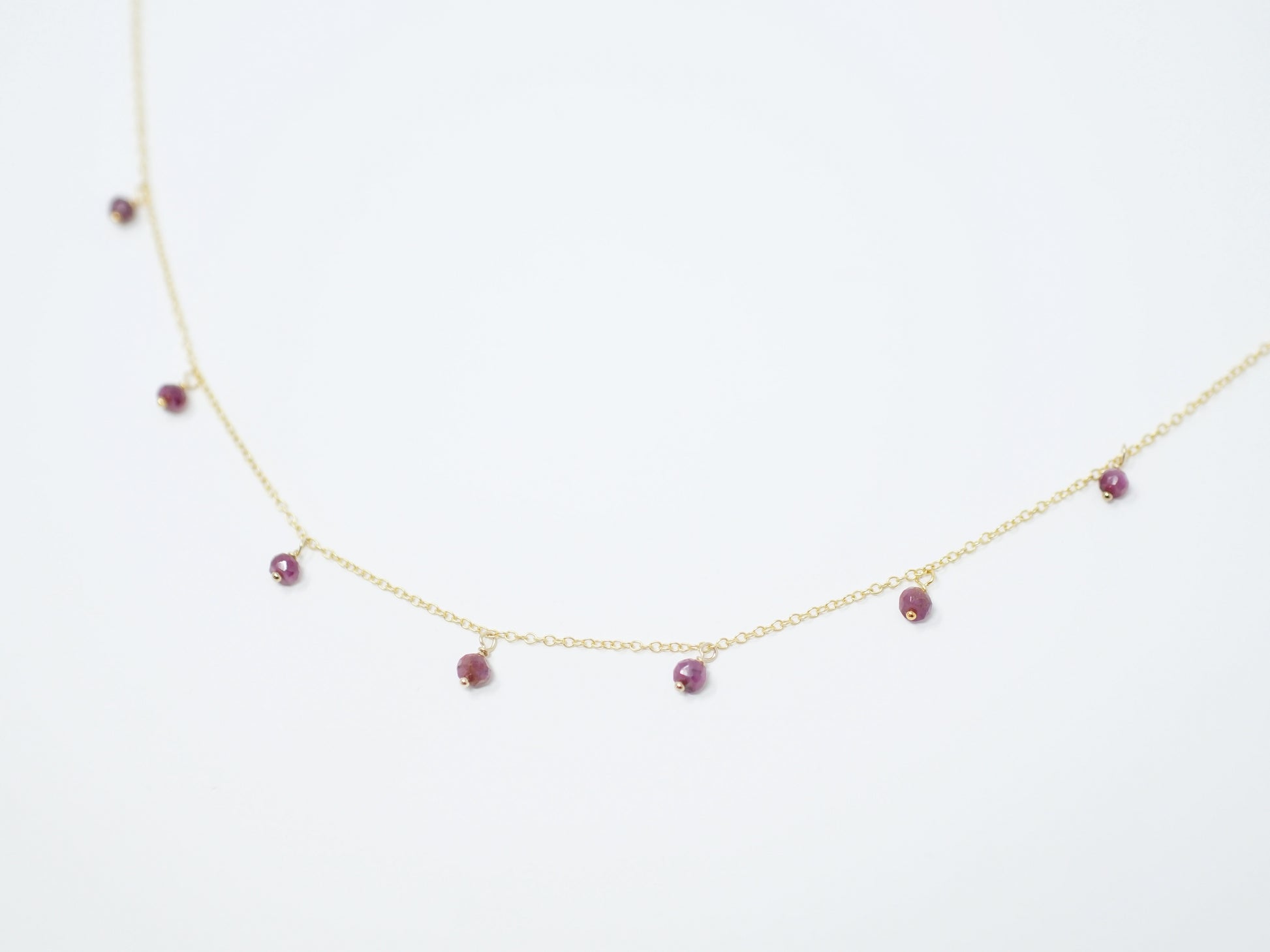 Gold Ruby Choker Necklace