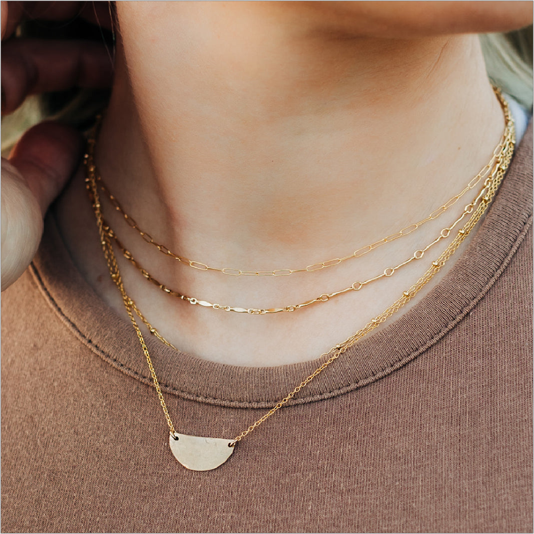 Layered Gold Filled Necklace Modeled