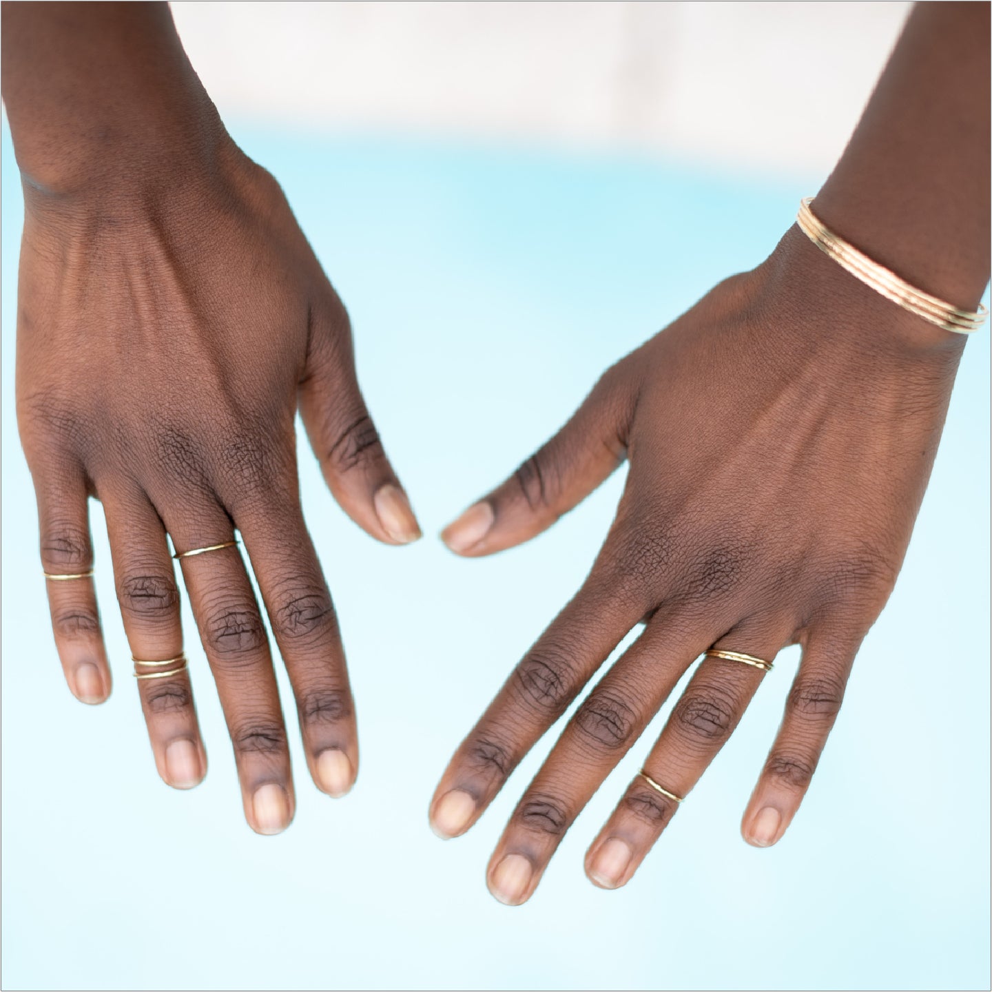 Gold Midi Rings Modeled