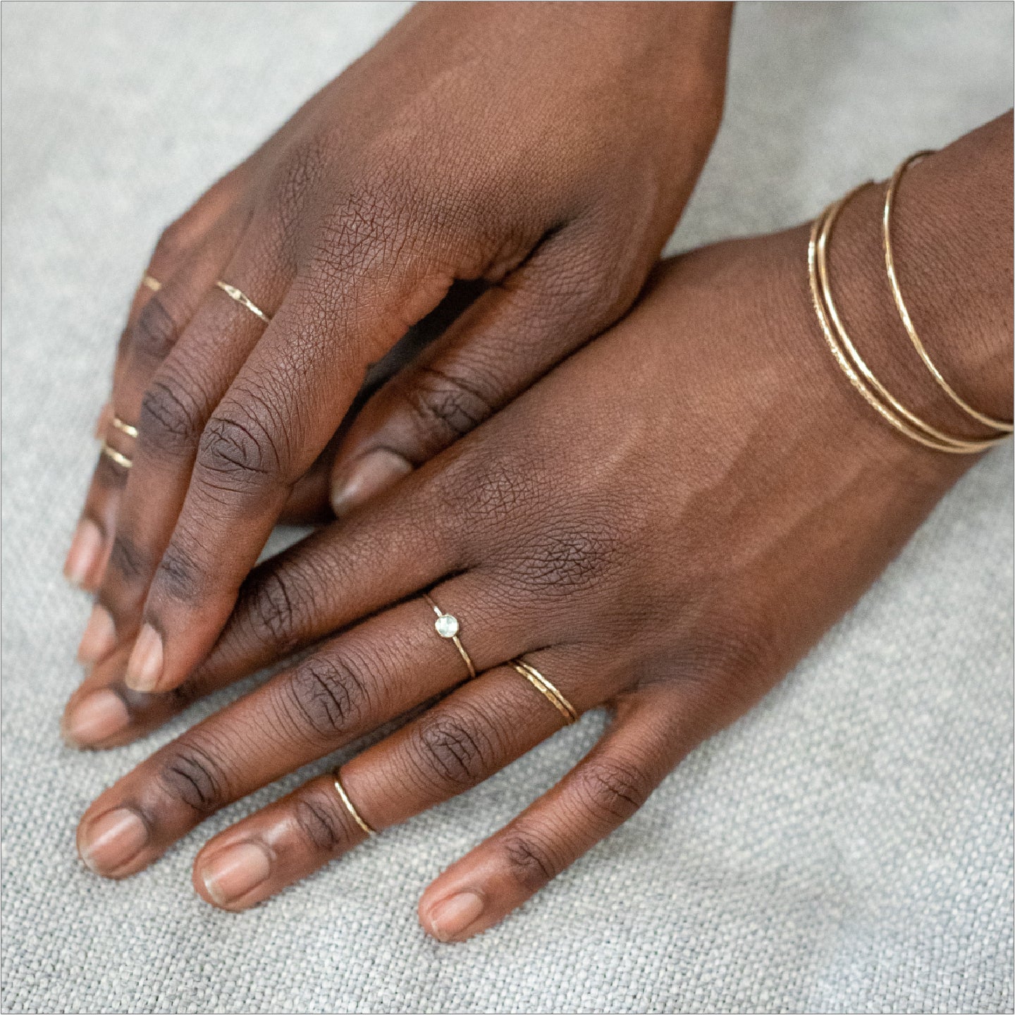 Gold Midi Rings Modeled