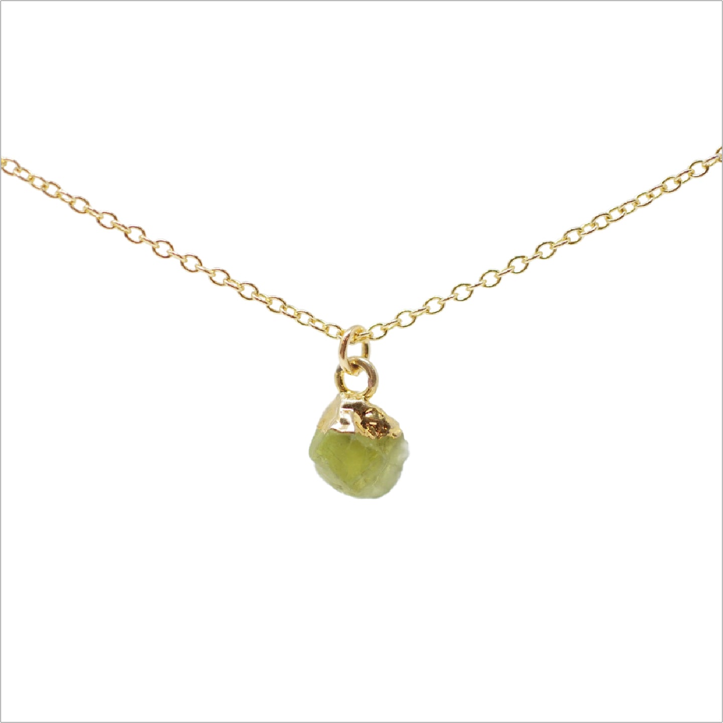 Raw Peridot Necklace