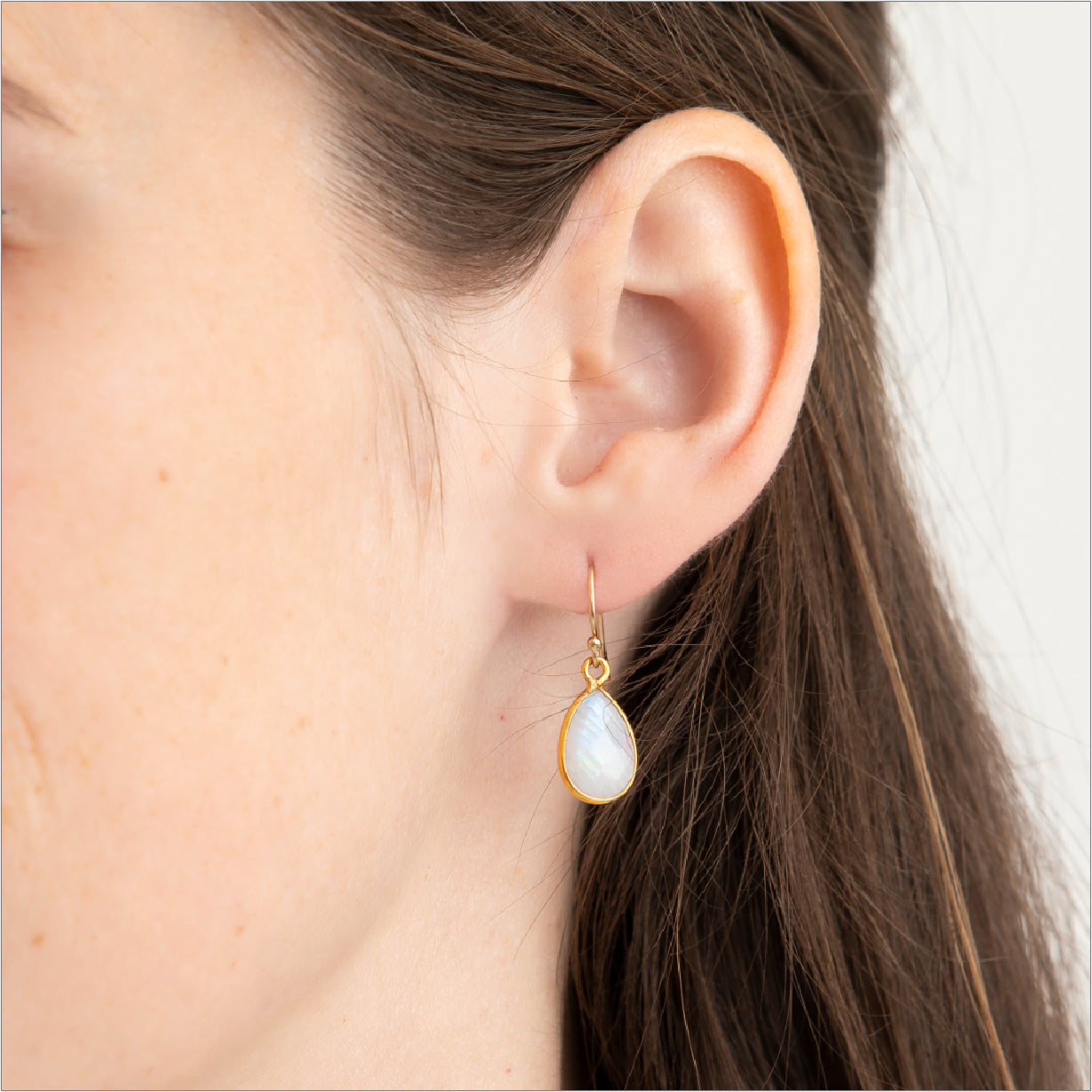 Teardrop Earrings Modeled