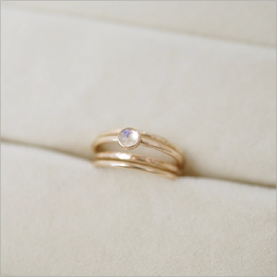 Rainbow Moonstone Rings Set