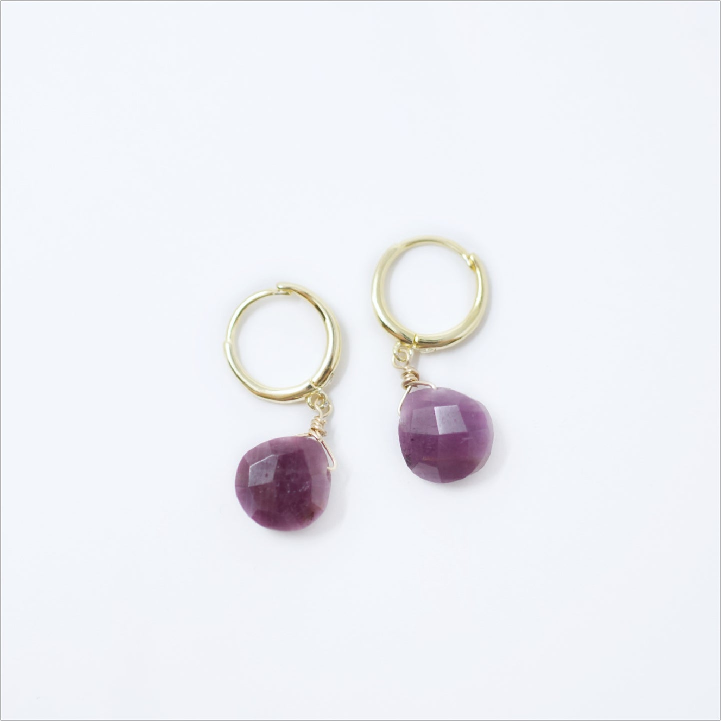 Ruby Hoop Earrings