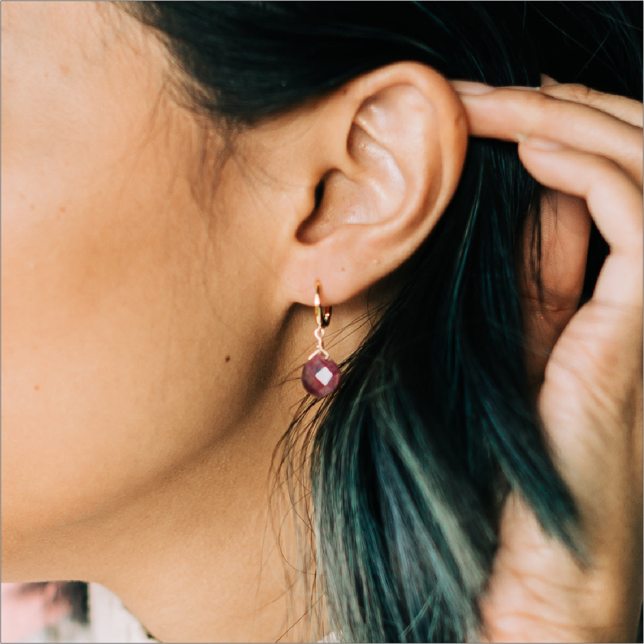 Ruby Hoop Earrings