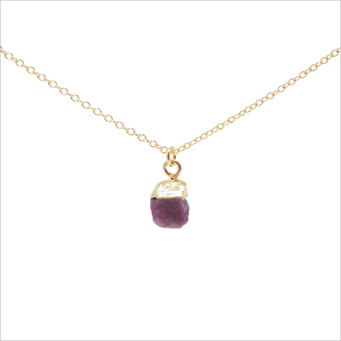 Raw Ruby Necklace