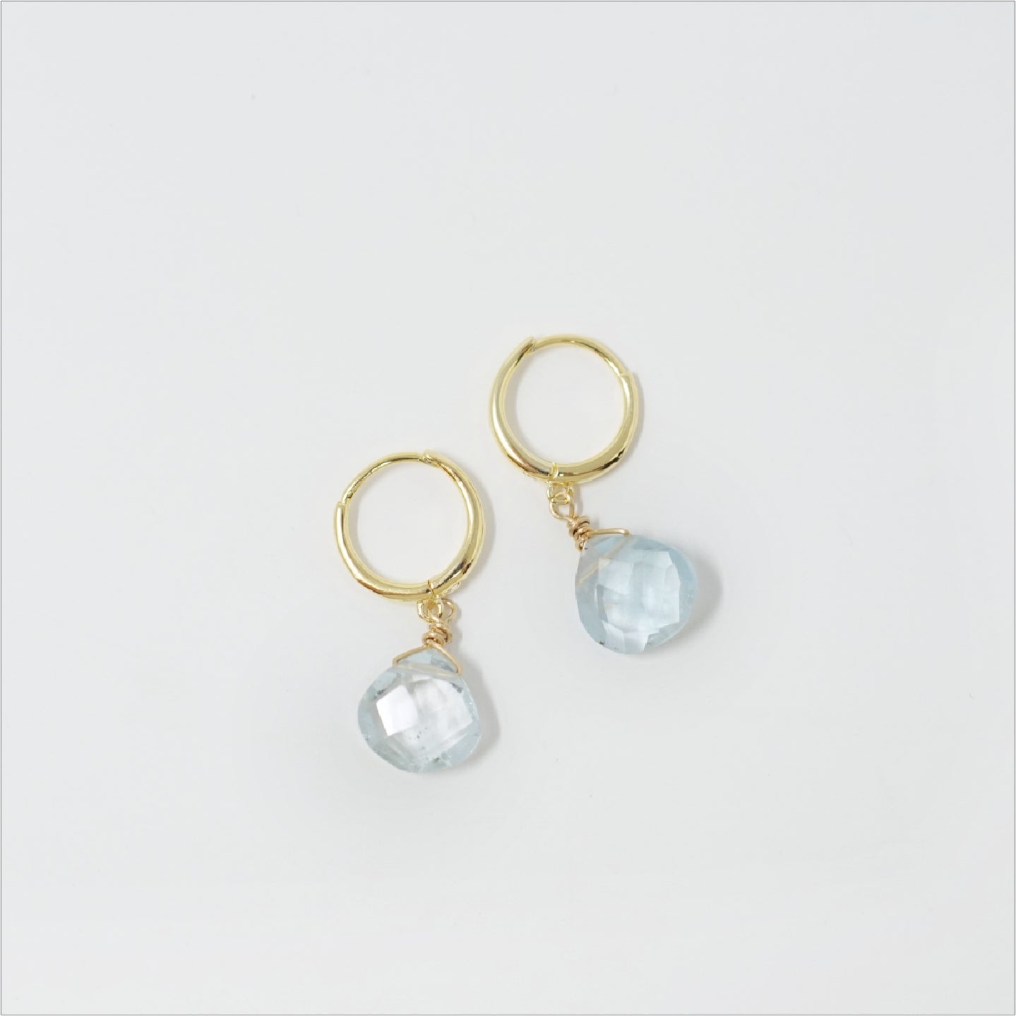 Blue Topaz Hoop Earrings