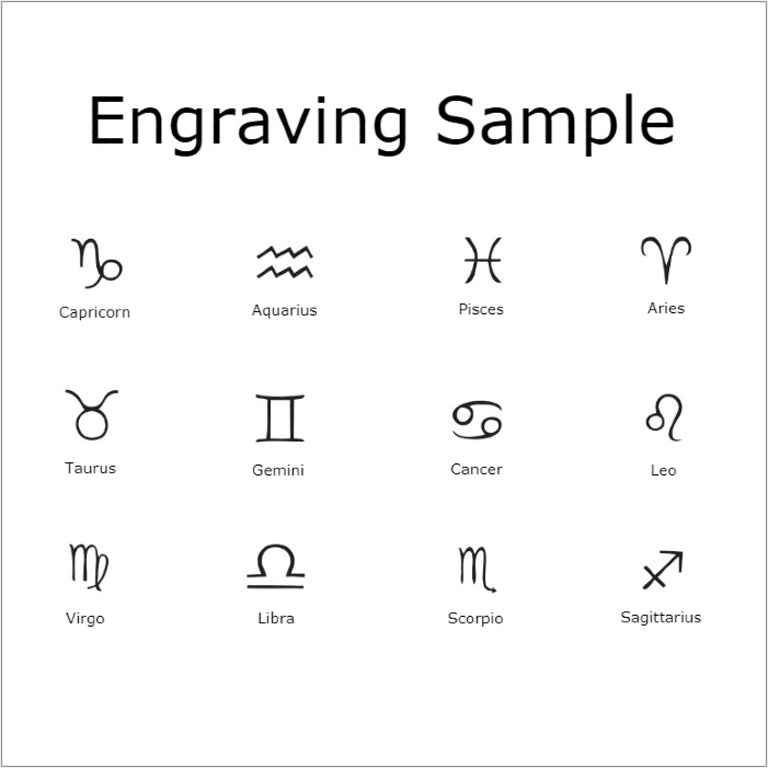 Zodiac Engraving Samples