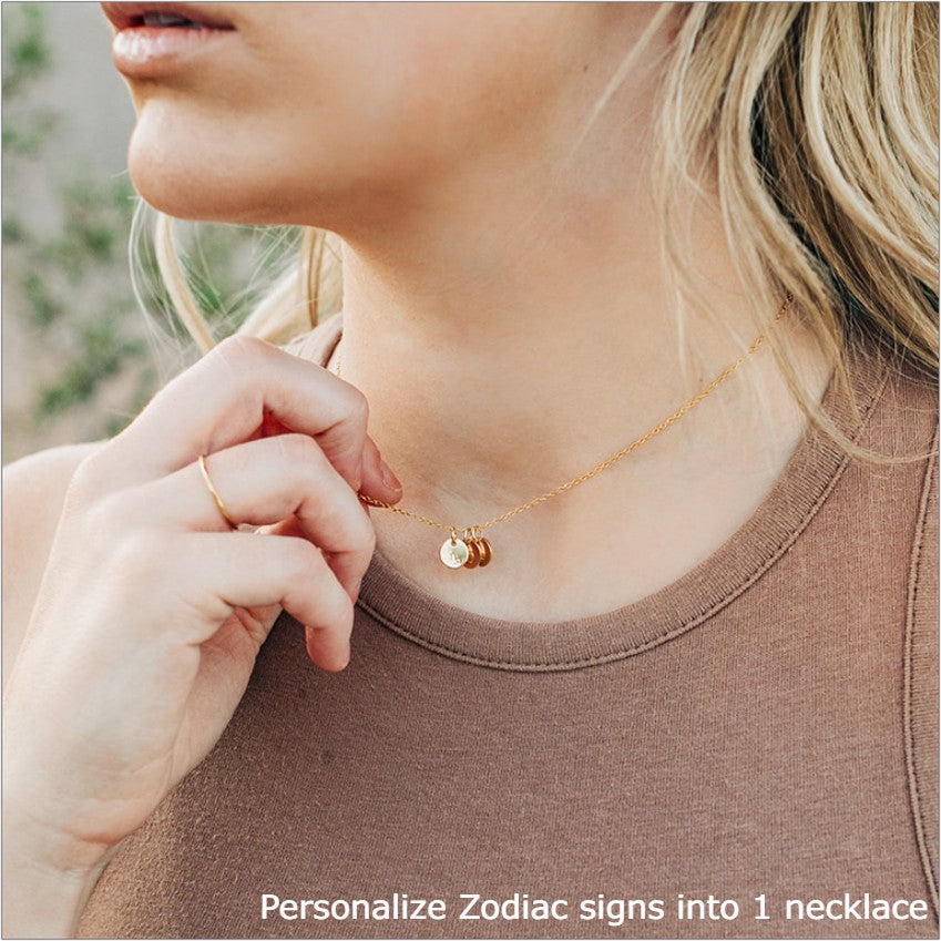 Zodiac Necklaces Modeled